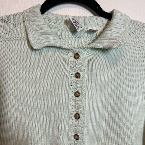 Women’s JG Hook Light Green Short-Sleeved Sweater - Size Medium - 100% Cotton - Picture 2 of 8